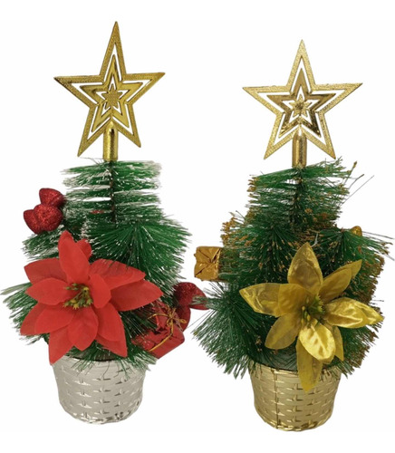 Mini Árbol De Navidad Con Adornos Y Estrella Deco Oficina