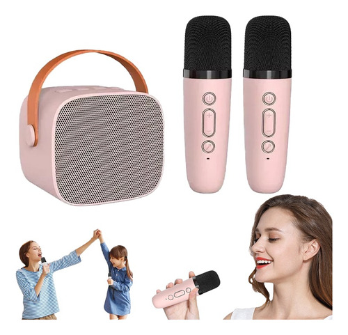 Bocina Bluetooth Portátil Con 2 Micrófono De Karaoke Inalamb