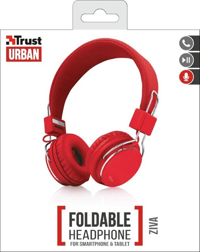 Imagen 6 de 8 de Auricular Trust Foldable Ziva Rojos Plegables Headset