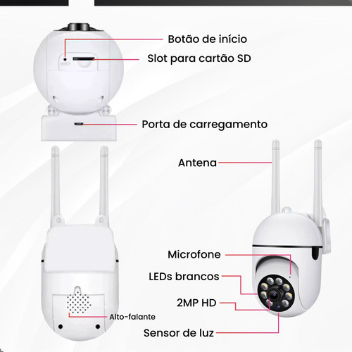 Câmera Segurança Hd Smart Ip Wifi Interna E Externa