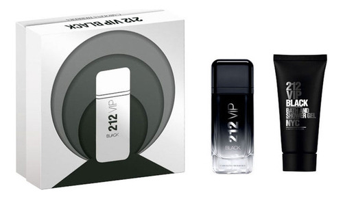 Set Perfume 212 Vip Black Ch 100 Ml+gel De Ducha