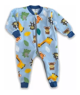 Pijama Infantil Estampado Divertido Macacão Soft Manga Longa