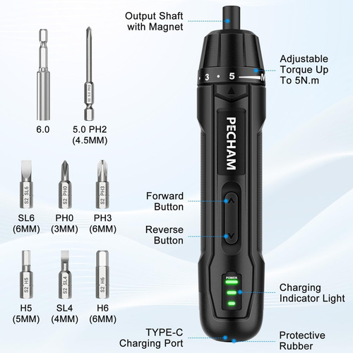 Pecham 3.6v 2000mah Chave De Fenda Sem Fio, Chave De Fenda E
