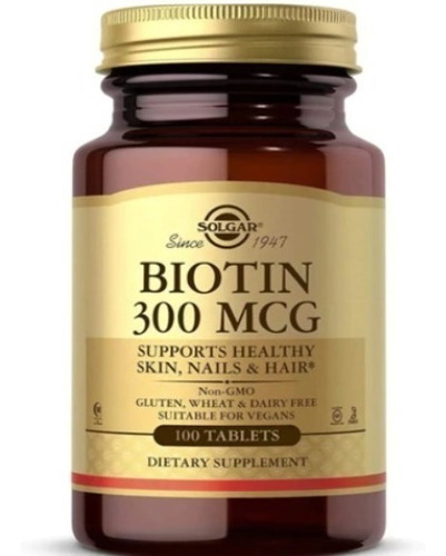 Solgar Biotina 300 Mcg  100 Tabletas