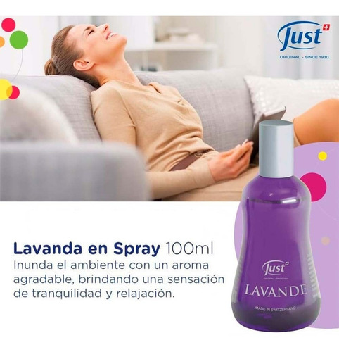 Imagen 8 de 8 de Spray De Lavanda Swiss Just 100ml Original Y Sellado