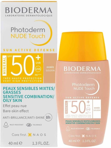 Bioderma Photoderm Nude Touch Spf50+ Mixta/grasa T.golden 