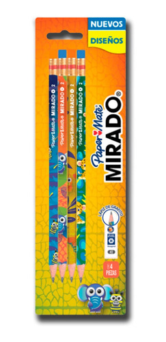 Lapiz De Grafito Mirado Decorado Amarill Con 36 Piezas