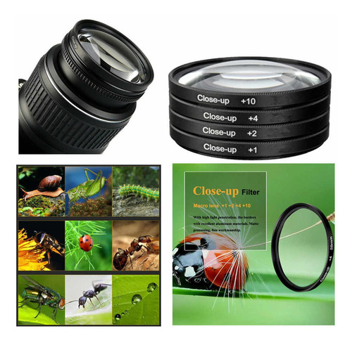 Filtros Close-up 62mm Macro +1 +2 +4 +10 Con Estuche Fancier