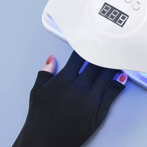 2 Pares De Prácticos Guantes Con Protección Uv Para Manicura