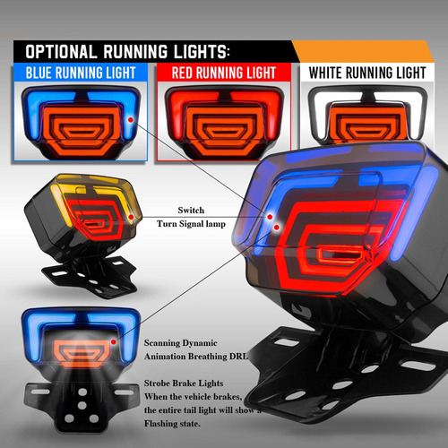 Luz Trasera Led For Motocicleta, Luz Trasera Luz Roja