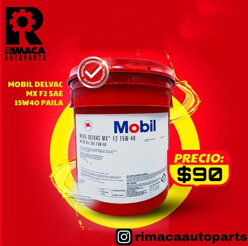 Imagen 2 de 3 de Paila Mobil Diesel Maxidiesel Ultradiesel 15w40 Sae50 Aceite