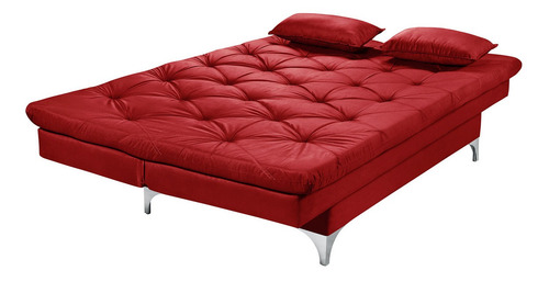 Sofá Cama Reclinável Austria Em Suede Essencial Estofados