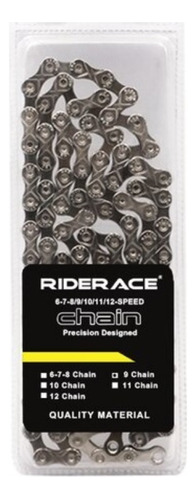 Corrente 9v X9 Riderace Tipo Kmc Prata 116l 1x9v 2x9v 3x9