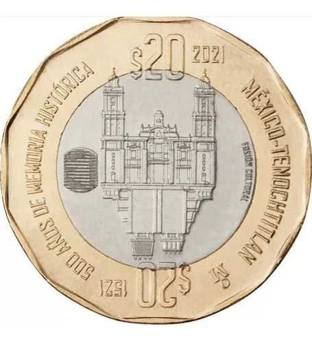 Moneda De $20 Mnx 500 Años De Historia-mexico-tenochitlan 