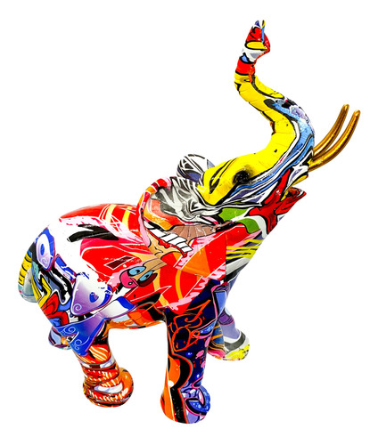 Coloridas Esculturas De Elefantes De Arte De Grafiti Estatua