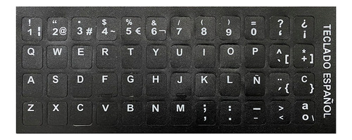 Sticker Letras Para Las Teclas Pasar A Español El Teclado ® Color Del Teclado Negro