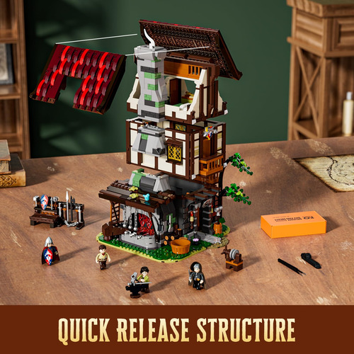 Juego De Ladrillos De Construcción Funwhole Medieval Forge-h