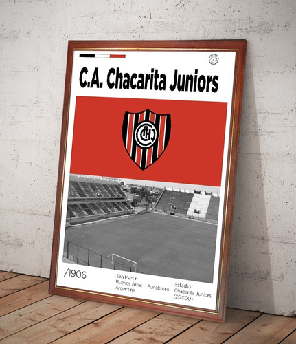 Chacarita Juniors Poster Conmemorativo En Cuadro Funebrero