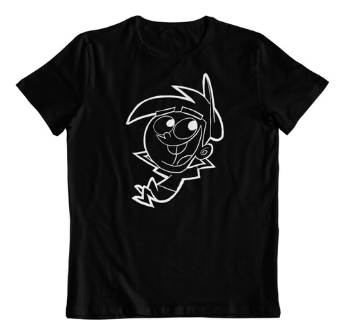 Dtf - Polera Algodon - Timmy Turner Padrinos Magicos Art B/n