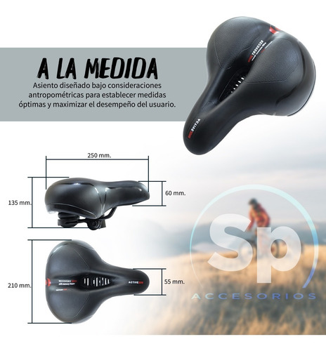 Imagen 3 de 10 de Asiento Urbano Comfort Reflejante Para Bicicleta Negro
