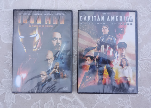 Capitán América 1 + Iron Man 1 Lote De 2 Dvd Nuevos Sellados
