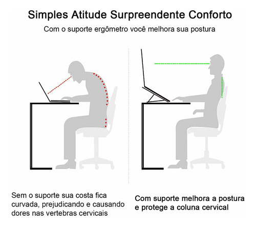 Base Suporte Notebook Laptop Ergonômico Mesa Metal Universal