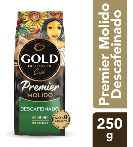 Cafe Gold Premier Descafeinado Grano Molido 250g