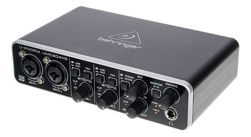 Behringer Umc204 Hd placa sonido interface usb phantom color negro
