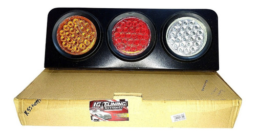 Stop Trasero Triple Con Base 19 Leds Redondo Universal