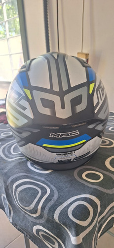 Casco Moto Integral Mac Speed Control 2022 Blanco Azul Mate Azul Sergeant M (Usado)
