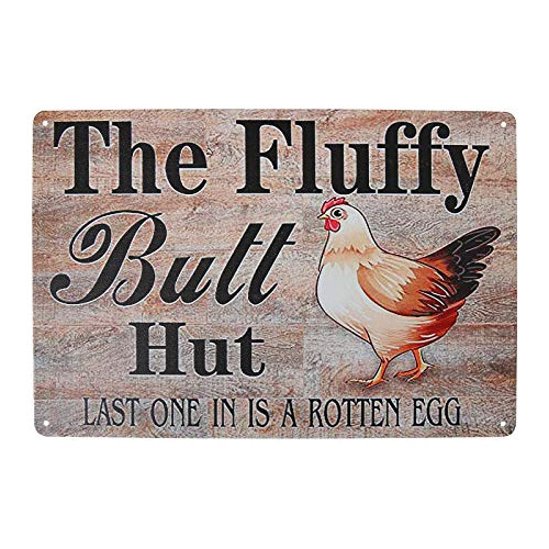 Letrero Gallinero Al Aire Libre  The Fluffy Butt Hut , ...