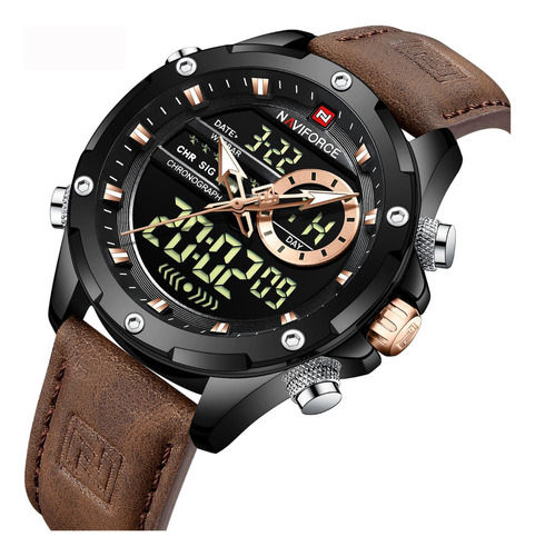 1 Relojes De Cuero Naviforce Luxury Sport Chronograph Para