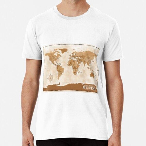 Remera Mapa Pin Vintage Del Mundo Algodon Premium