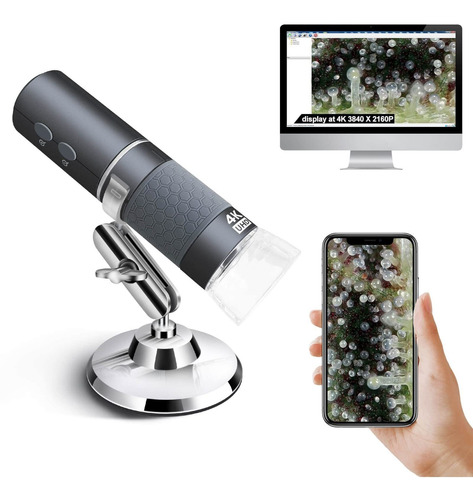 Ninyoon Microscopio Wifi 4k Para iPhone Android Pc, 50-1000x