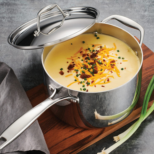 Sartén Con Tapa, Mango De Ayuda, 4 Litros, Acero Inoxidable Inoxidable
