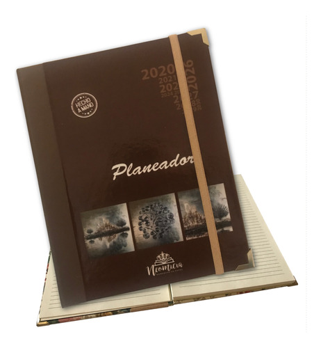 Agenda Planeador A5 Tapa Dura Empaste Fondo Marron C/diseño