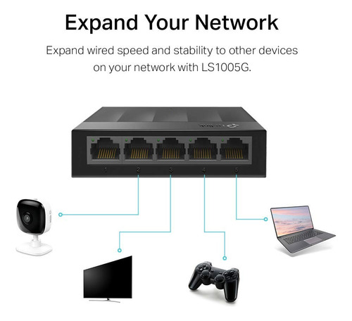 Switch Suiche 5 Puertos Tp-link Ls1005g 10/100/1000 Mbps Red