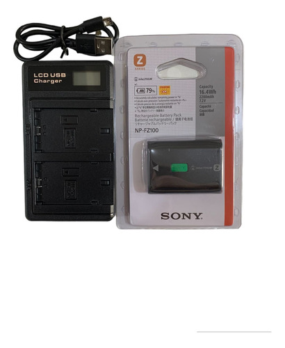 Kit Bat Np-fz100 Sony + Carregador Duplo Digital Novo 