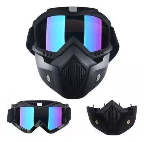 Antiparra Mascara Casco Abierto Espejado Air Flow Fas Motos