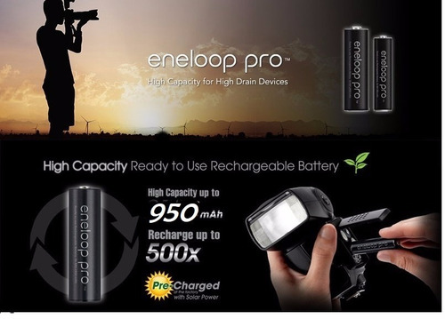 Imagem 4 de 4 de 4 Cartelas C/2 Pilhas Recarregável Eneloop Pro Palito Aaa