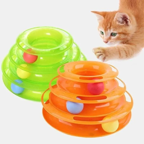 Imagen 1 de 4 de Juguete Para Gatos Mascotas De 3 Niveles Con Pelotas  Xl Pro