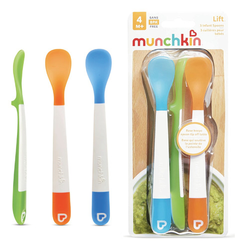 Set 3 Cucharas Infantiles Encias Comida Bebe Lift Munchkin®