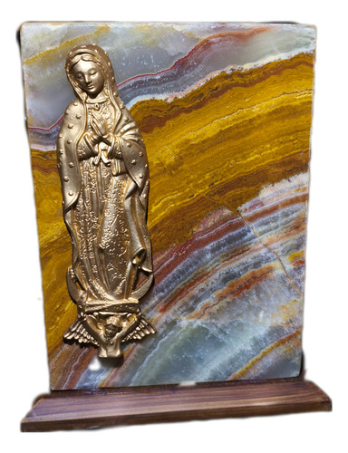 Urna De Cenizas Virgen Artesanal De Onix/mármol