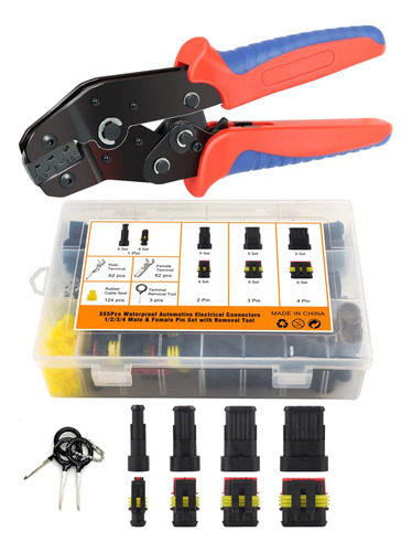 355 Piezas De Conectores De Cable Automotrices Impermeables