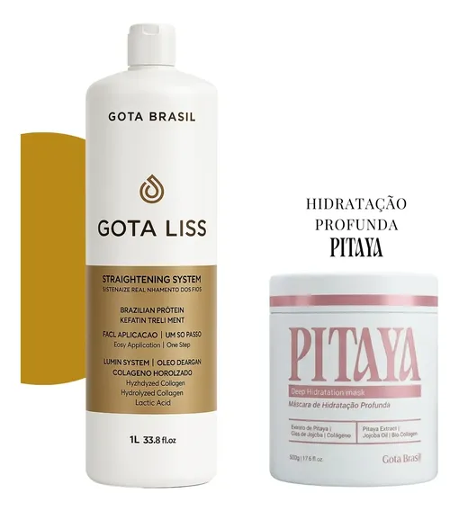 Progressiva Orgânica 1l C Máscara Desmaia Fios De Pitaya500g