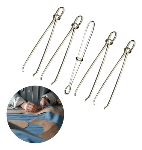 5 Kits De Costura Para Enhebrar Cordones Elásticos Y Pinzas,