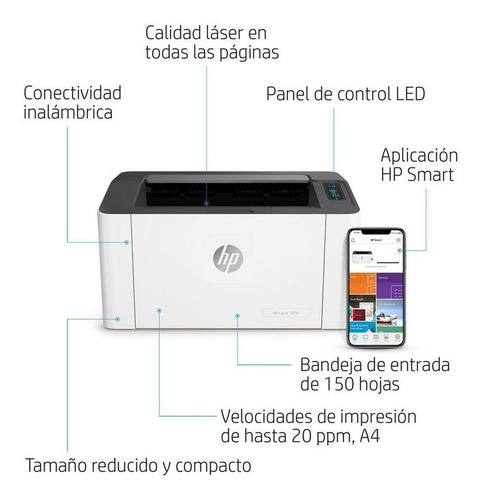 Impresora Hp Laser 135w Mf Multifucional Monocromática  105a