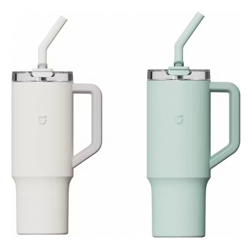 Termo Xiaomi 1 Litro Con Pajita De Silicona - Blanco