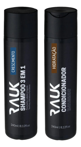 Kit Shampoo Masculino E Condicionador 3x1 Masculino Rauk