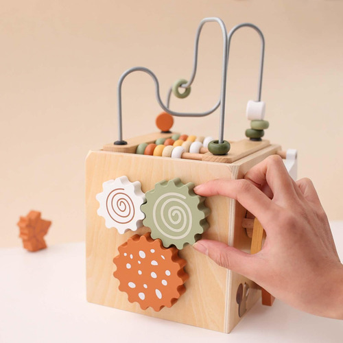 Cubo De Actividad De Madera Juguetes Cuentas Juguetes Para